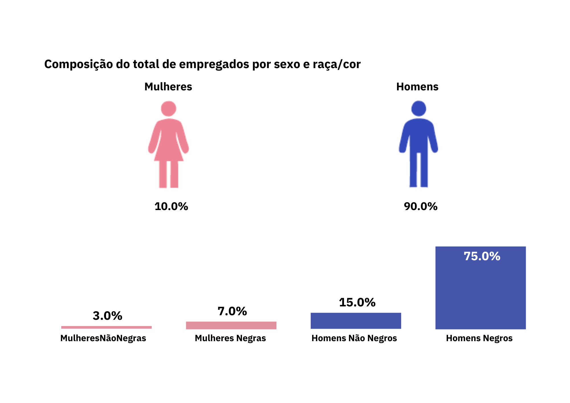 Composição de empregados por sexo e raça/cor - Parte 3